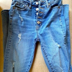 Aeropostale Ripped Button Up Jeans